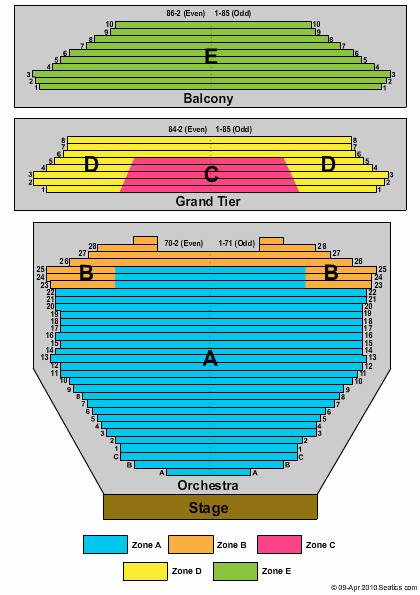 Gammage Auditorium Seating Chart